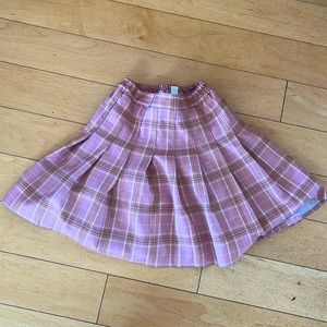 Pink plaid skirt